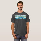 Retro Beaver Creek Colorado Distressed Skiing Tシャツ (正面フル)