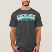 Retro Beaver Creek Colorado Distressed Skiing Tシャツ (正面)