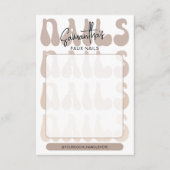 Retro Beige Acrylic Nails Care Guide Display Cards (正面)