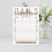 Retro Beige Acrylic Nails Care Guide Display Cards (スタンド正面)