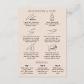 Retro Beige Acrylic Nails Care Guide Display Cards (裏面)