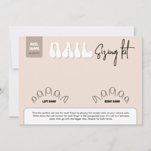 Retro Beige Acrylic Nails Sizing Kit Display Card (正面)