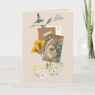Retro Beige Easter Card カード