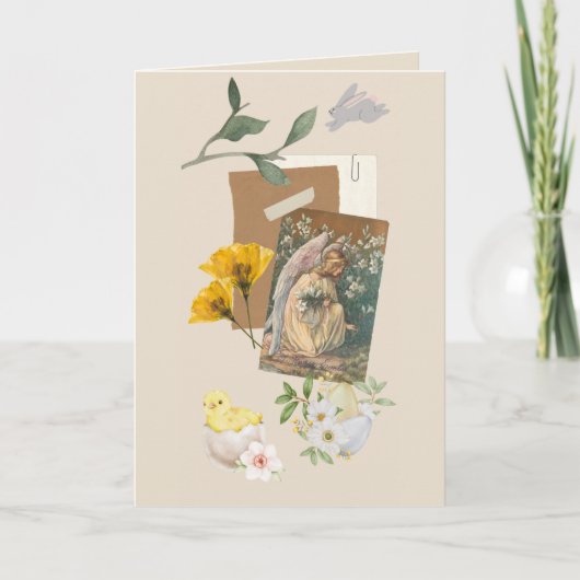Retro Beige Easter Card カード (正面)