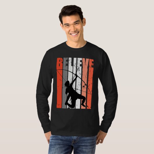 Retro Believe Archery Archer Bow Arrow Orange Whit Tシャツ (正面フル)