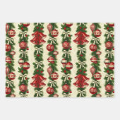  Retro Bells & Baubles ラッピングペーパーシート (正面3)