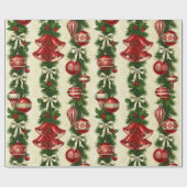  Retro Bells & Baubles ラッピングペーパー (フラット)