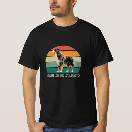 Retro Bernese Mountain Dog Lover cute Tee  Tシャツ (正面)