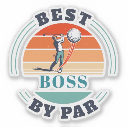 Retro Best Boss By Par Custom Coworker シール (正面)