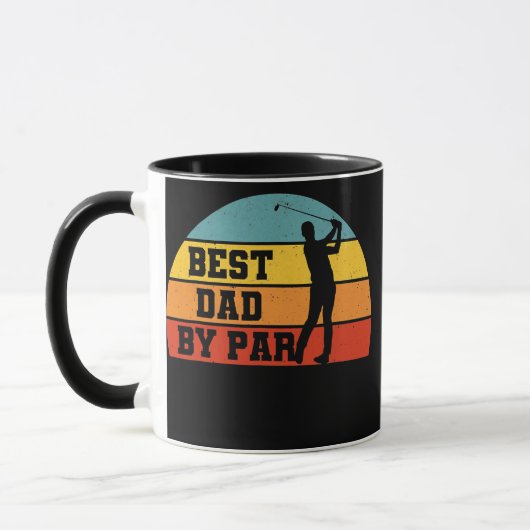 Retro Best Dad By Par Funny Golf Player Papa マグカップ (左)