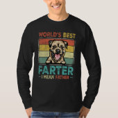 Retro Best Dad Ever Cool Border Terrier Dog Pet Lo Tシャツ (正面)