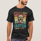 Retro Best Dad Ever Cool Border Terrier Dog Pet Lo Tシャツ (正面)