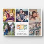 Retro Best Dad Ever Custom Photo Collage フォトプラーク (正面)