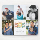 Retro Best Dad Ever Custom Photo Collage マウスパッド (正面)