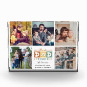 Retro Best Dad Ever Custom Photo Collage Plaque フォトブロック (正面)