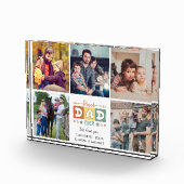 Retro Best Dad Ever Custom Photo Collage Plaque フォトブロック (右)
