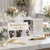 Retro Best Day Ever Photo Collage Wedding サンキューカード