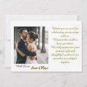 Retro Best Day Ever Photo Collage Wedding サンキューカード (裏面)