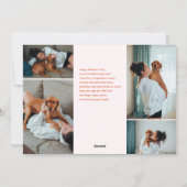 Retro Best Dog Mom 12 Photo Collage Pink シーズンカード (裏面)