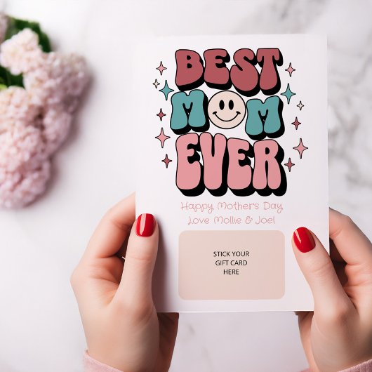 Retro Best Mom Ever Gift Card Holder 招待状