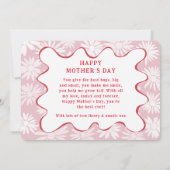 Retro Best Mom Ever Red & Pink Photo シーズンカード (裏面)