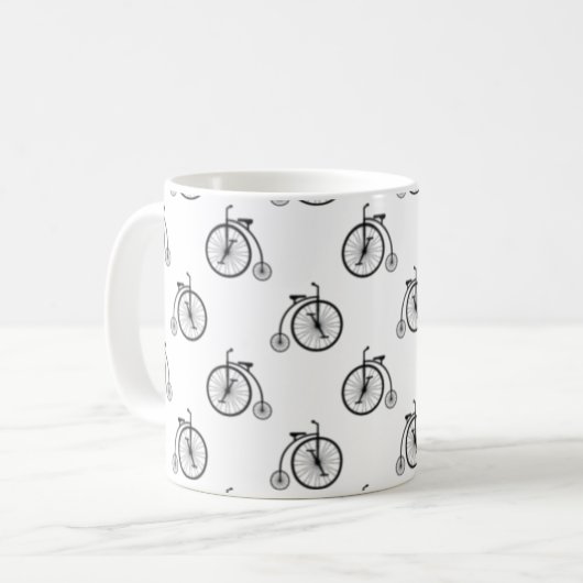 Retro Bicycle - Pattern コーヒーマグカップ (正面左)