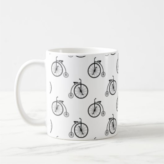 Retro Bicycle - Pattern コーヒーマグカップ (左)