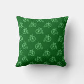 Retro Bicycle Pattern in Green Tones クッション (裏面)