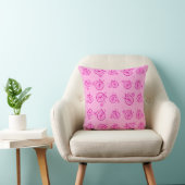 Retro Bicycle Pattern on Pink Background クッション (椅子)