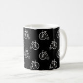 Retro Bicycle Seamless Pattern コーヒーマグカップ (正面右)