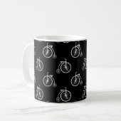 Retro Bicycle Seamless Pattern コーヒーマグカップ (正面左)