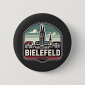 Retro Bielefeld Skyline  缶バッジ (正面)