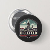 Retro Bielefeld Skyline  缶バッジ (正面&裏面)