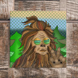 Retro Bigfoot | Pop Art Sasquatch  キャンバスプリント<br><div class="desc">Retro pop art style hand drawn cool Bigfoot with groovy glasses and stylish ponytail.</div>