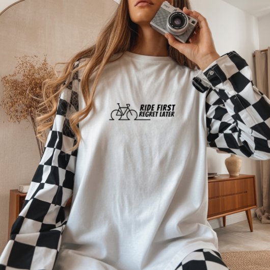 Retro bike Girl Irony black トライブレンドＴシャツ