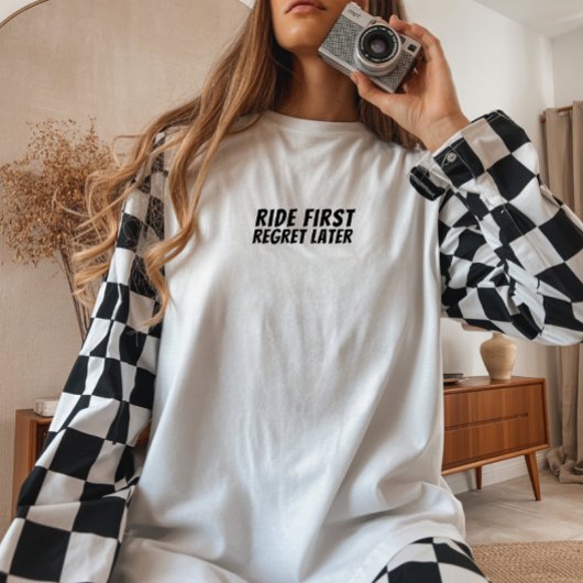 Retro bike Girl Irony black トライブレンドＴシャツ