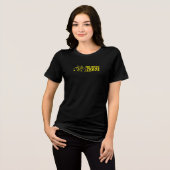 Retro bike Girl Irony black yellow トライブレンドＴシャツ (正面全面)