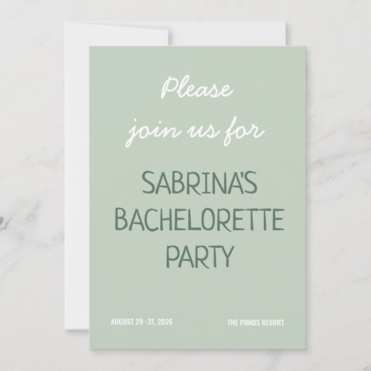 Retro Bikinis Bachelorette Party 招待状 (正面)