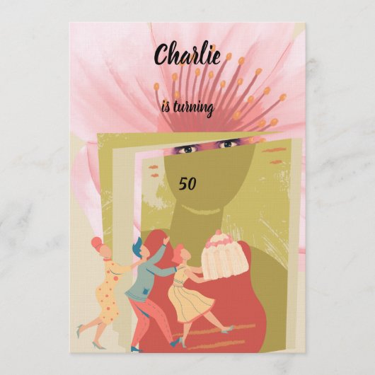 Retro birthday 招待状 (正面)