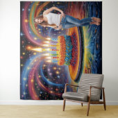 Retro Birthday Cake Backdrop Party Decoration タペストリー (インサイチュ)