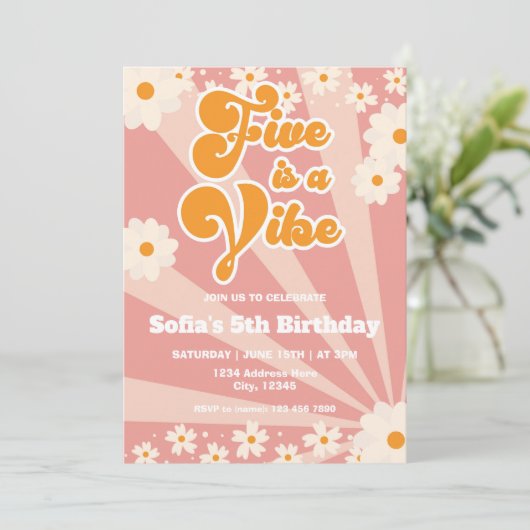 Retro Birthday Invitation 招待状 (スタンド正面)