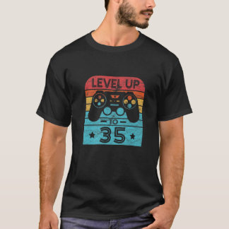 Retro Birthday Video Game 35 Years Old Gamer Level Tシャツ