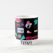 Retro black 80s Costume Vibrant culture pop コーヒーマグカップ (中央)