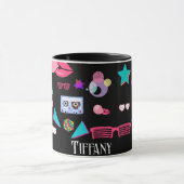 Retro black 80s Costume Vibrant culture pop マグカップ (中央)