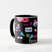 Retro black 80s Costume Vibrant culture pop マグカップ (正面左)