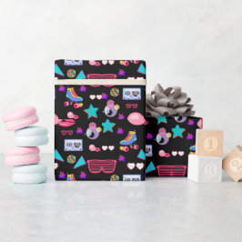 Retro black 80s Costume Vibrant culture pop ラッピングペーパー