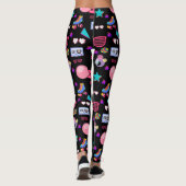 Retro black 80s Costume Vibrant culture pop レギンス (裏面)