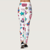 Retro black 80s Costume Vibrant culture pop レギンス (裏面)