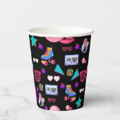 Retro black 80s Costume Vibrant culture pop 紙コップ (裏面)