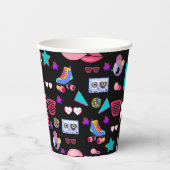 Retro black 80s Costume Vibrant culture pop 紙コップ (正面)